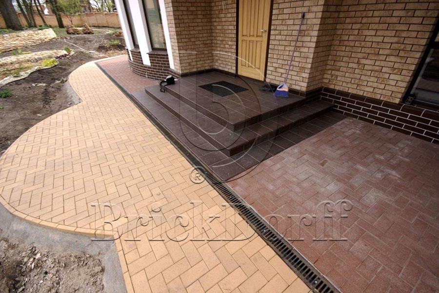 Клинкерная ступень Флорентинер противоскользящая плитка ABC Objekta Braun 345*240*14 мм