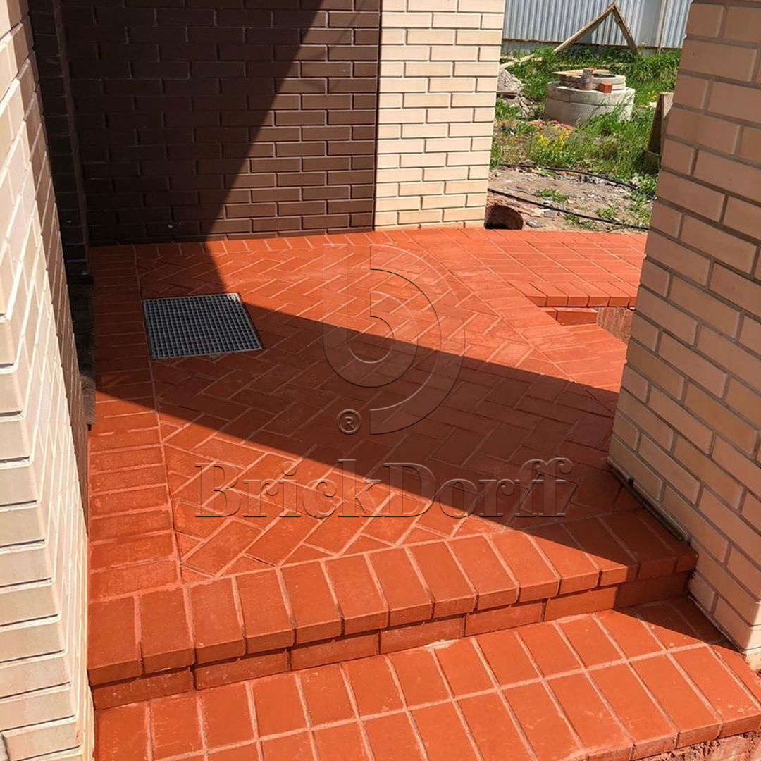 Тротуарная плитка / брусчатка Клинкерная ЛСР (RAUF Design) красный "Лондон" 200*100*50 мм