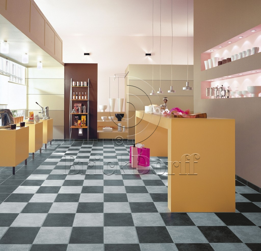 Клинкерная Плитка напольная противоскользящая Stroeher KERAPLATTE ROCCIA 840 grigio 294*294*10 мм