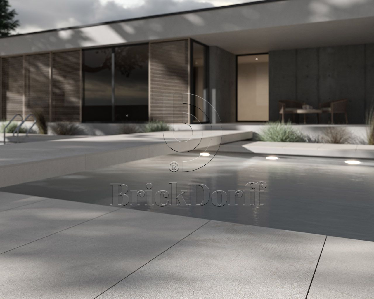 Pure Art Greige Gres 20 мм тротуарная плитка уличная, противоскользящая, керамогранитная 595*595*20 мм Paradyz