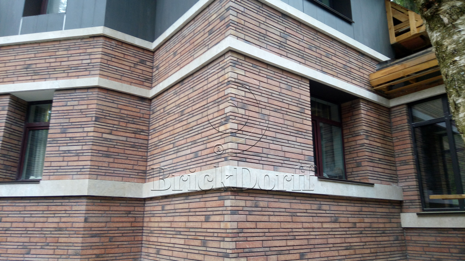 Клинкерная фасадная плитка облицовочная под кирпич Stroeher (Штроер) Zeitlos 357 backstein рельефная NF14, 240*71*14 мм