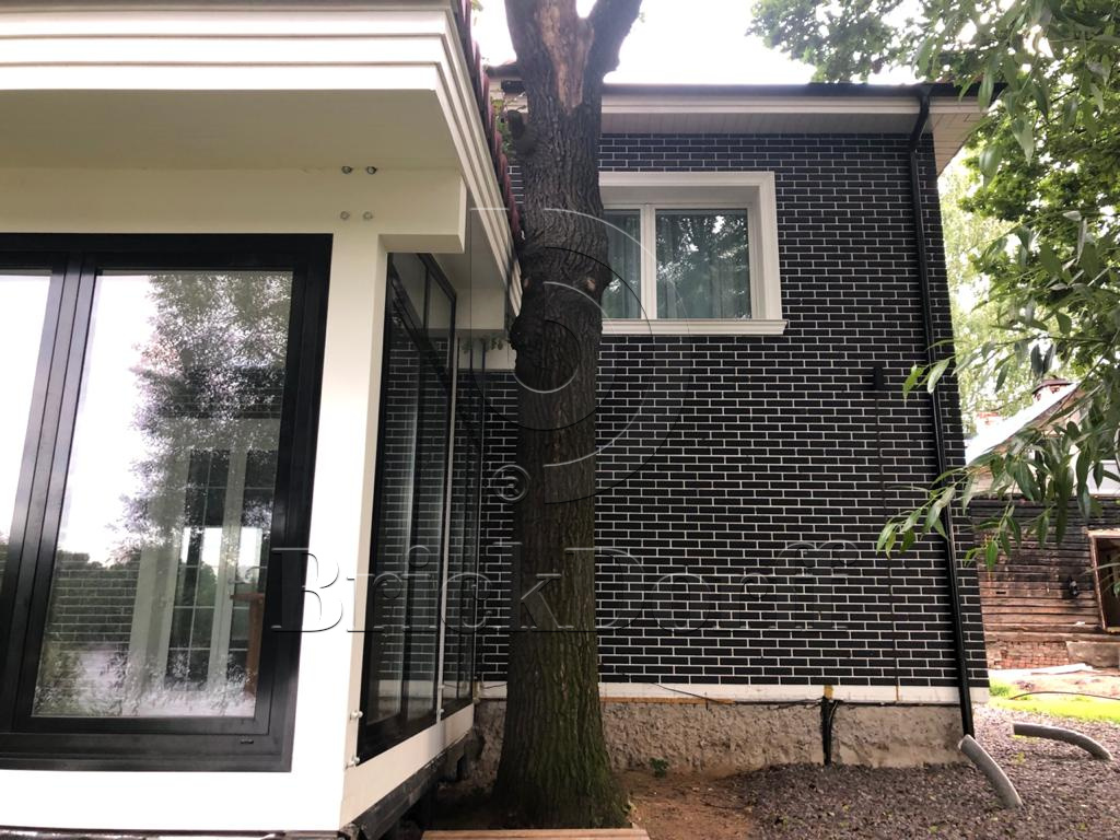 Scandiano Flat Nero 245X66х7,4 мм Клинкерная фасадная плитка под кирпич облицовочная,черная