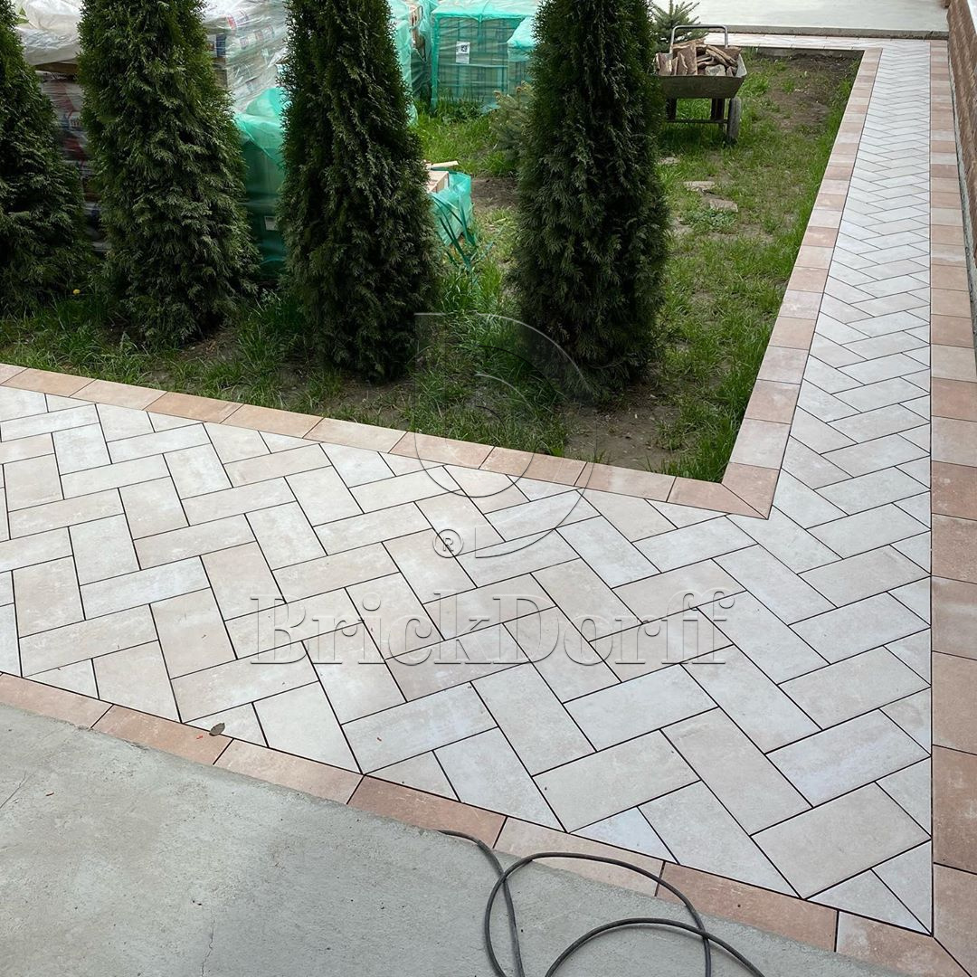 Scandiano Beige клинкерная ступень с насечками противоскользящая 300x300x11 мм