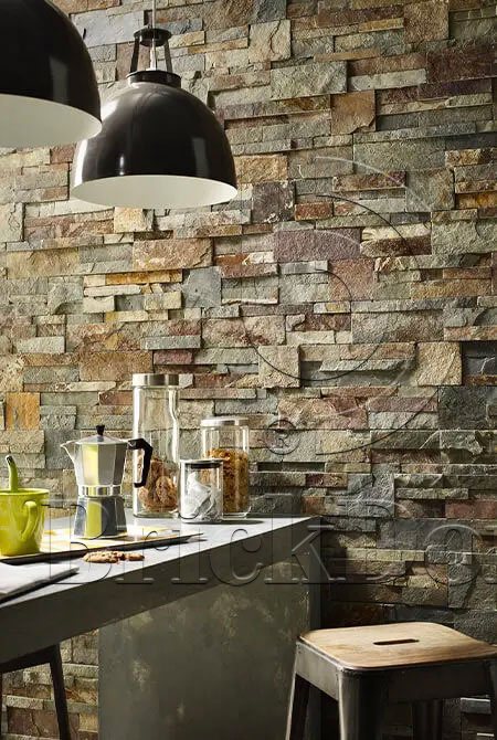 Сланец Цветной 350*180*10\12 мм, натуральный камень для фасада и интерьера BD