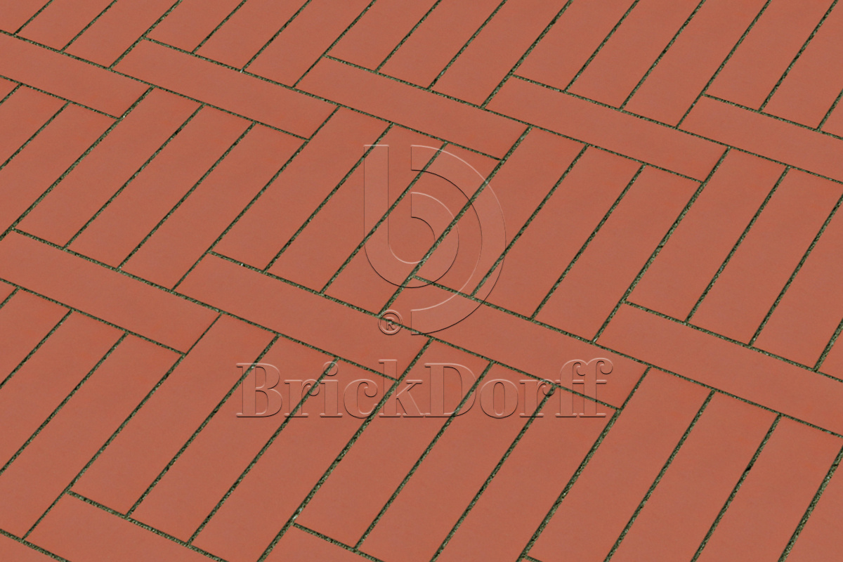 Клинкерная тротуарная плитка ригельная - брусчатка Lode  JANKA красный  250х45х65 мм