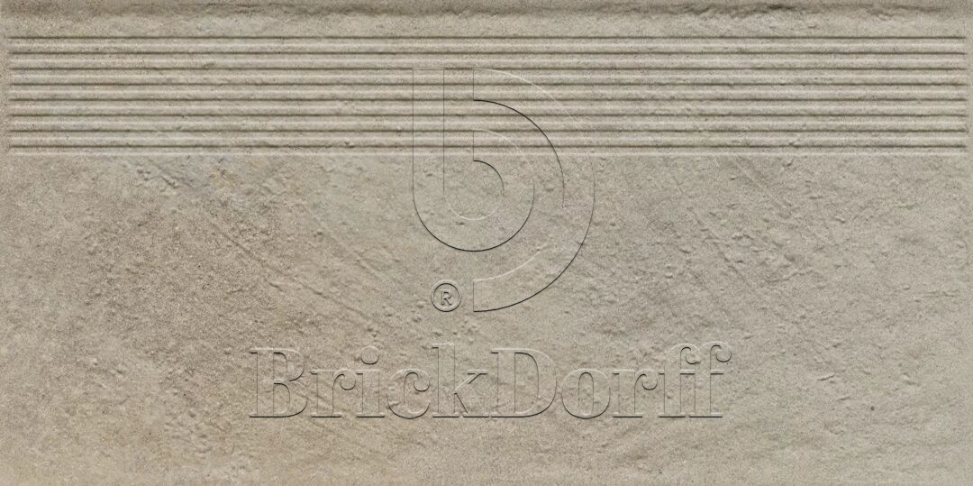 Клинкерная ступень с насечками Eremite Crema 600*300*8,5 мм – для улицы, террасы, крыльца, лестницы, морозостойкая