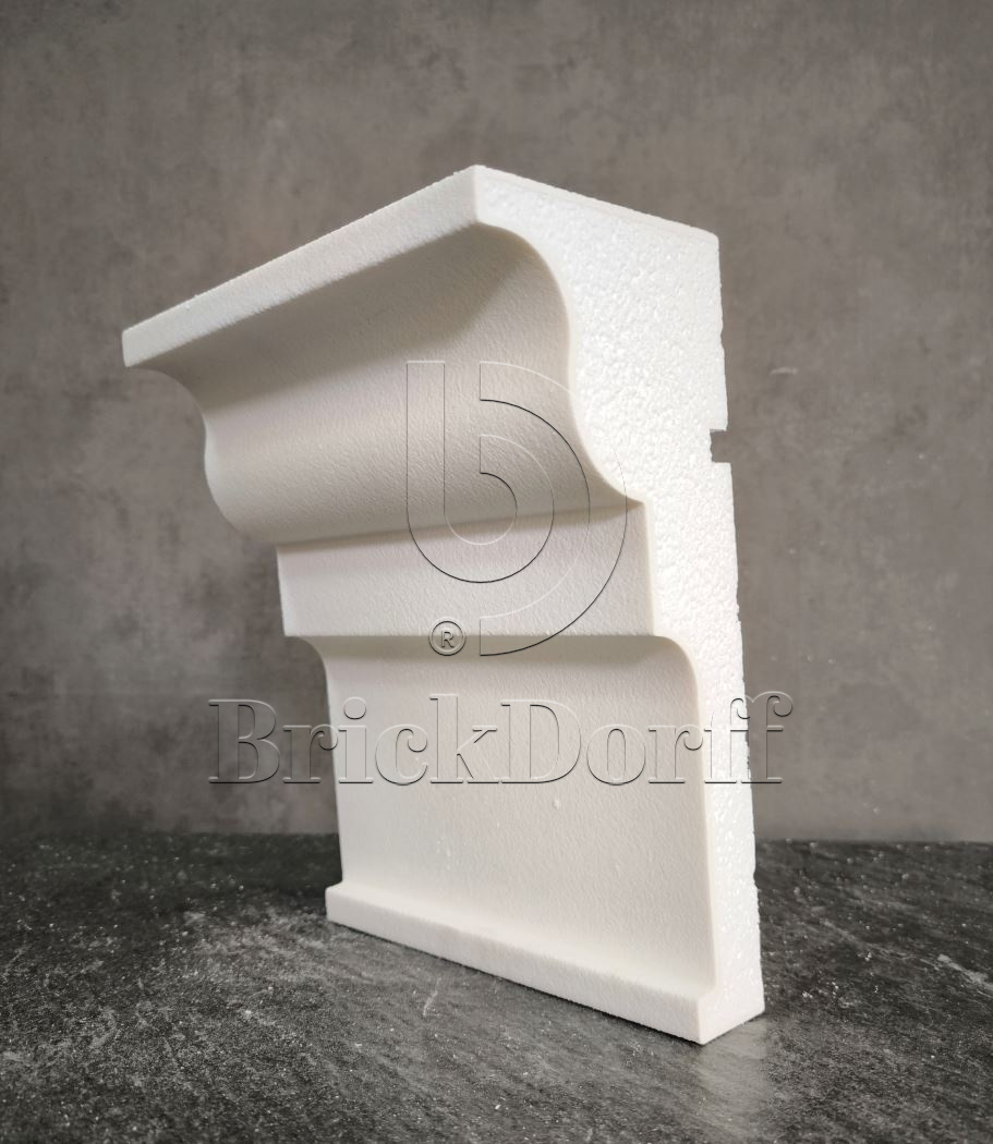 Молдинг для фасада - лепнина, декор из пенополистирола МВ-250/7 (МС-142) 250*105*2000 мм