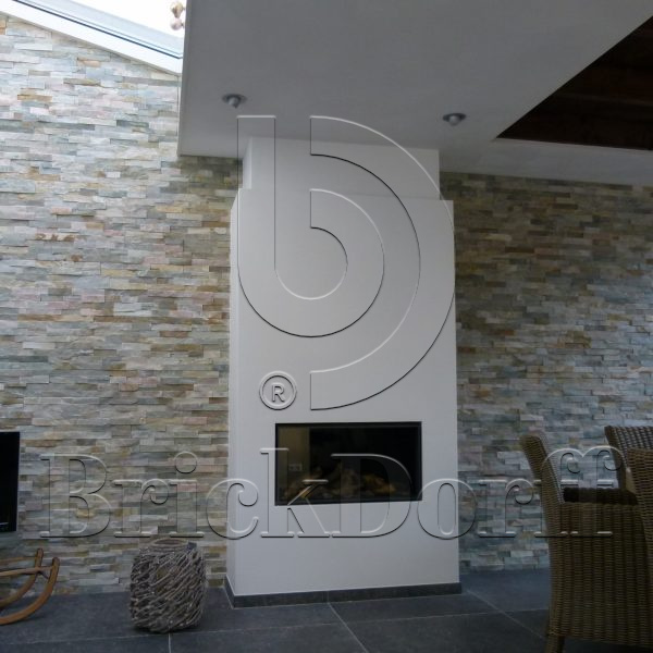 Сланец Бежевый-014 600*150*10-20 мм, натуральный камень для фасада и интерьера BD