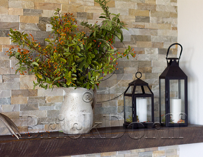 Сланец Бежевый-014 600*150*10-20 мм, натуральный камень для фасада и интерьера BD