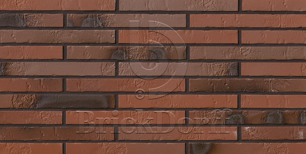 Фасадная Термопанель из пенополистирола ППС 60 мм с клинкерной плиткой Teuto Rot-bunt Kohlebrand Schieferstruktur 365*52*10 мм