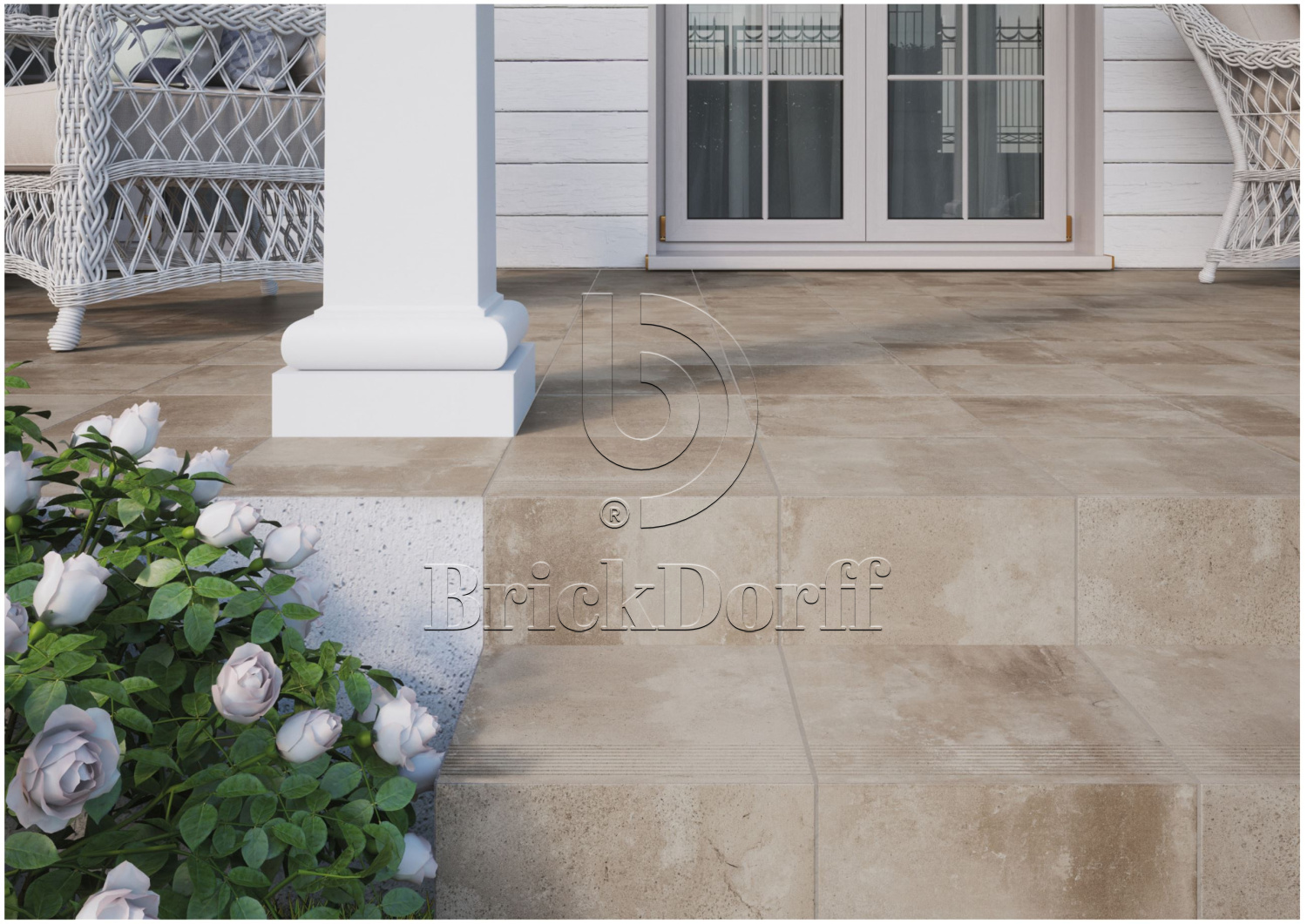 Клинкерная угловая ступень с насечками противоскользящая Cerrad Podloga Piatto sand 300*300*9 мм