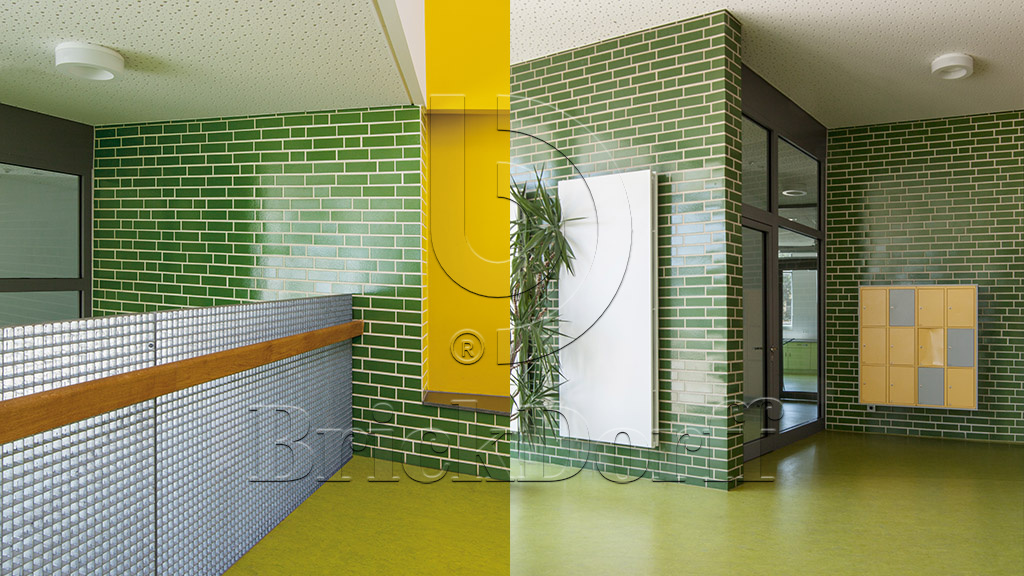 Глазурованная клинкерная фасадная плитка облицовочная под кирпич ABC Gruen 360 зеленая, 240*115*10 мм