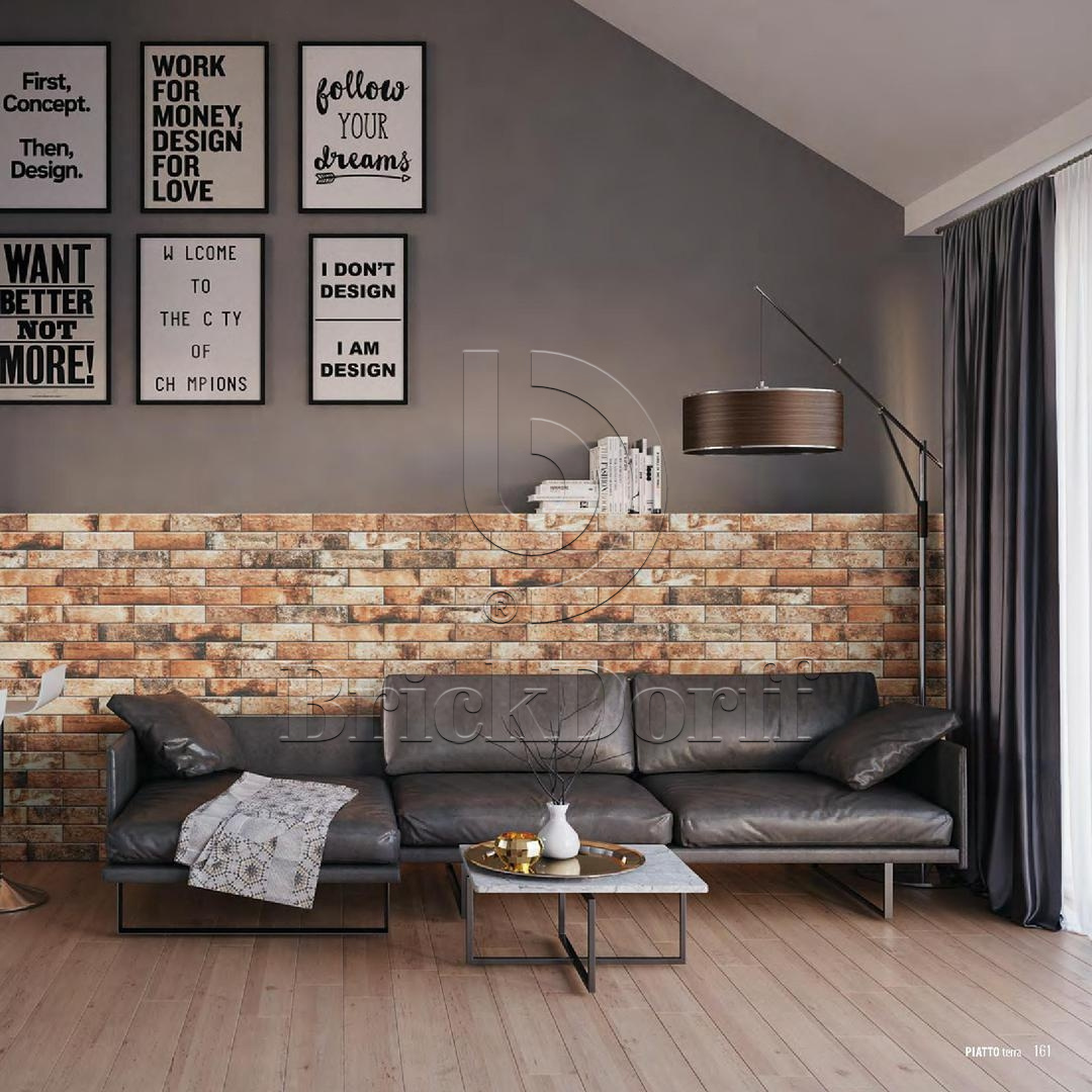 Фасадная и Интерьерная клинкерная плитка под кирпич Cerrad Piatto Terra 300*74*9 мм