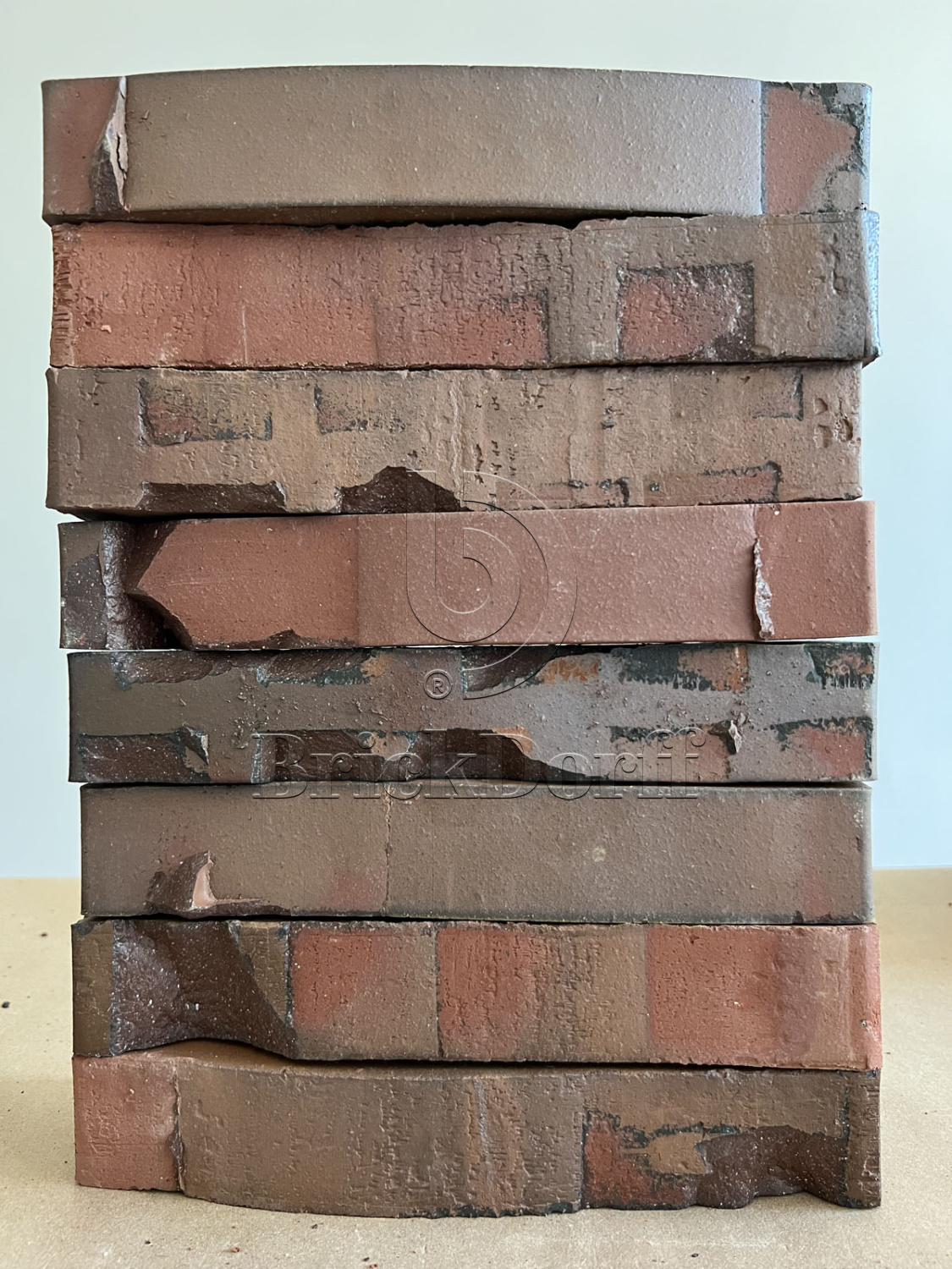 №12A Клинкерный кирпич облицовочный Laterem Antique  290х85х50 мм, бордовый архитектурный