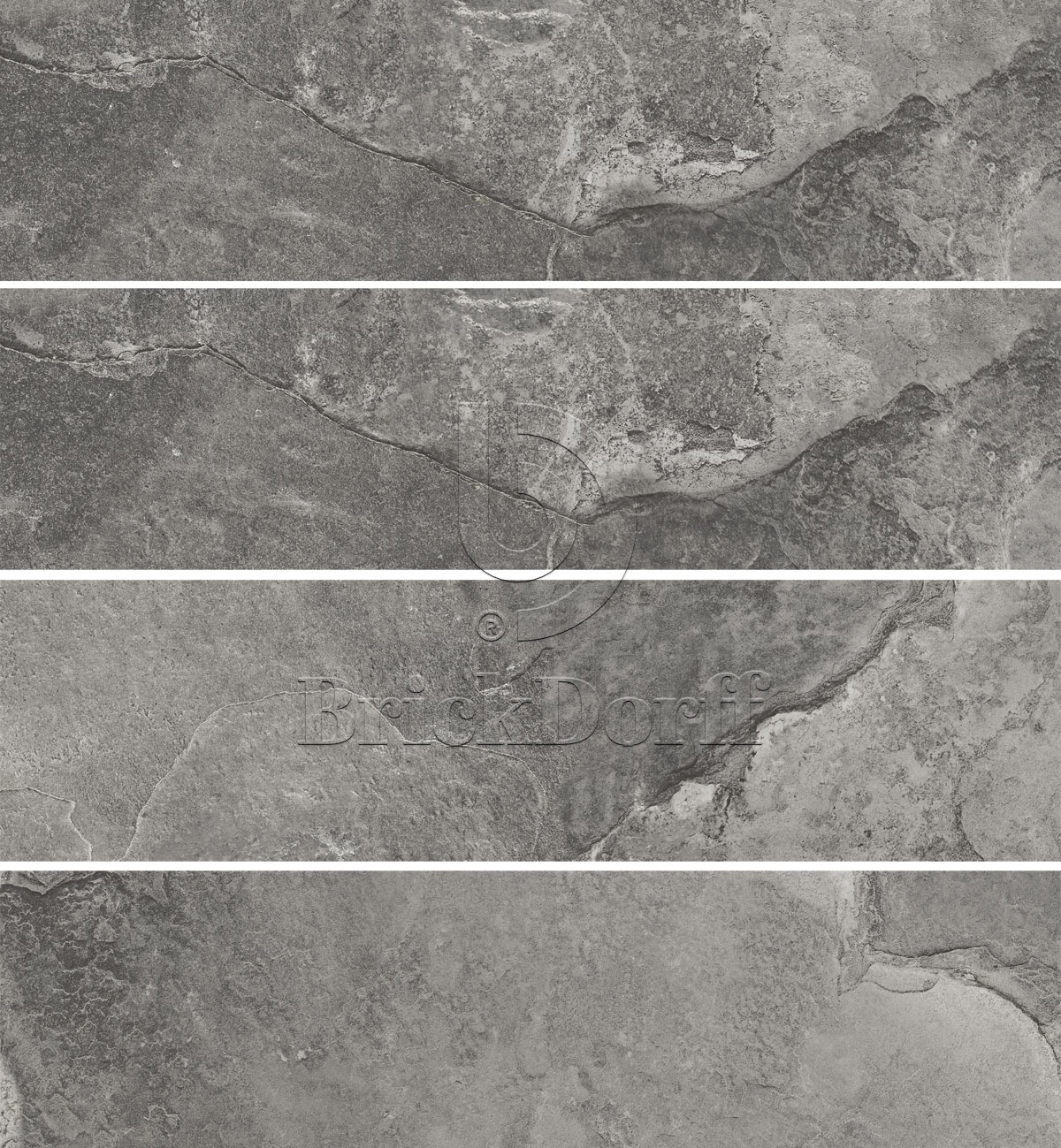 Колорадо-2 серая клинкерная фасадная плитка под кирпич 245*65*7 мм, керамин