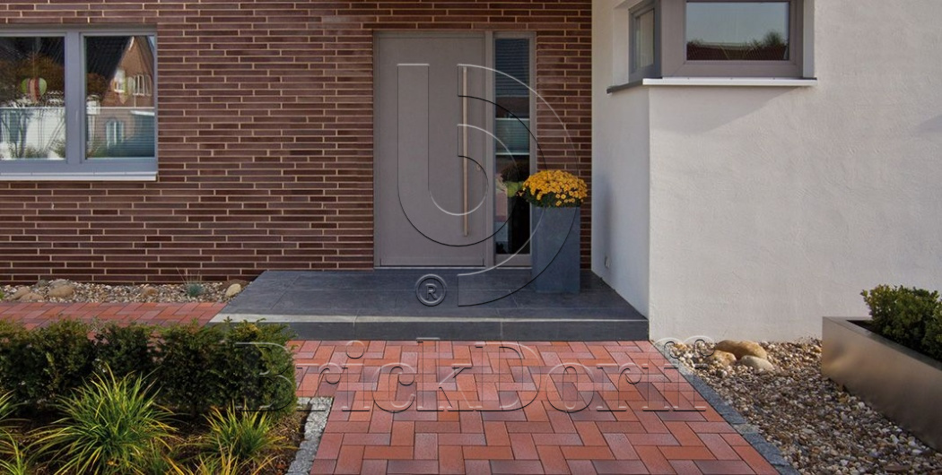 Тротуарная плитка / брусчатка Клинкерная ABC Eisenschmelz-bunt-geflammt (Еисенсчмелз-бунт-гефламмт), 240*118*52 мм