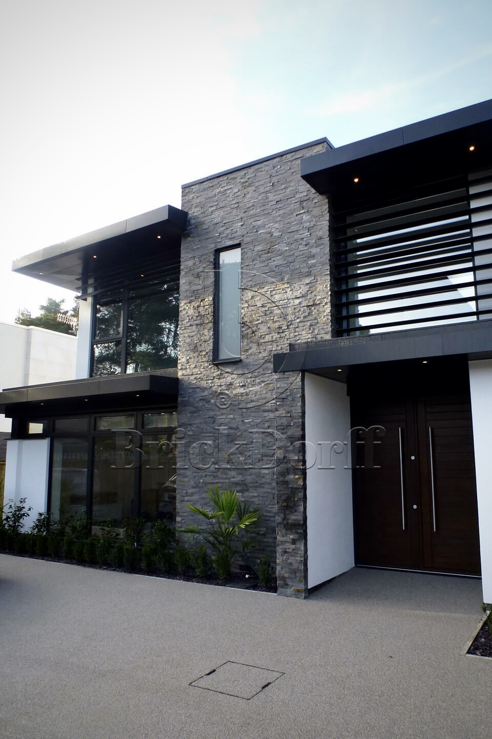 Сланец Черный-018 600*150*10-20 мм, натуральный камень для фасада и интерьера BD