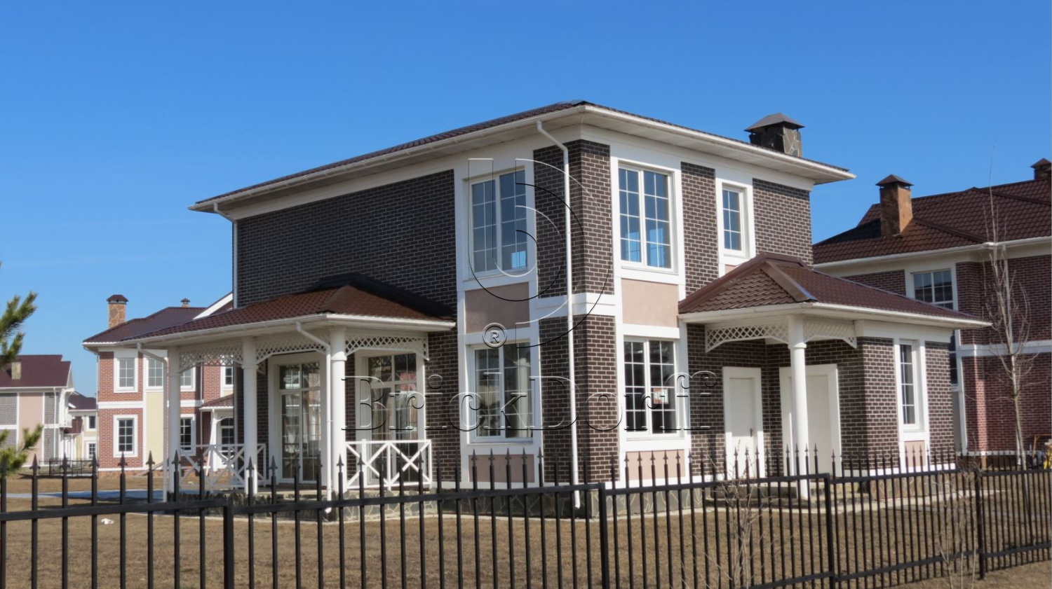 Ласточкин хвост Клинкерная фасадная плитка облицовочная ABC Braun 240*71*14 мм