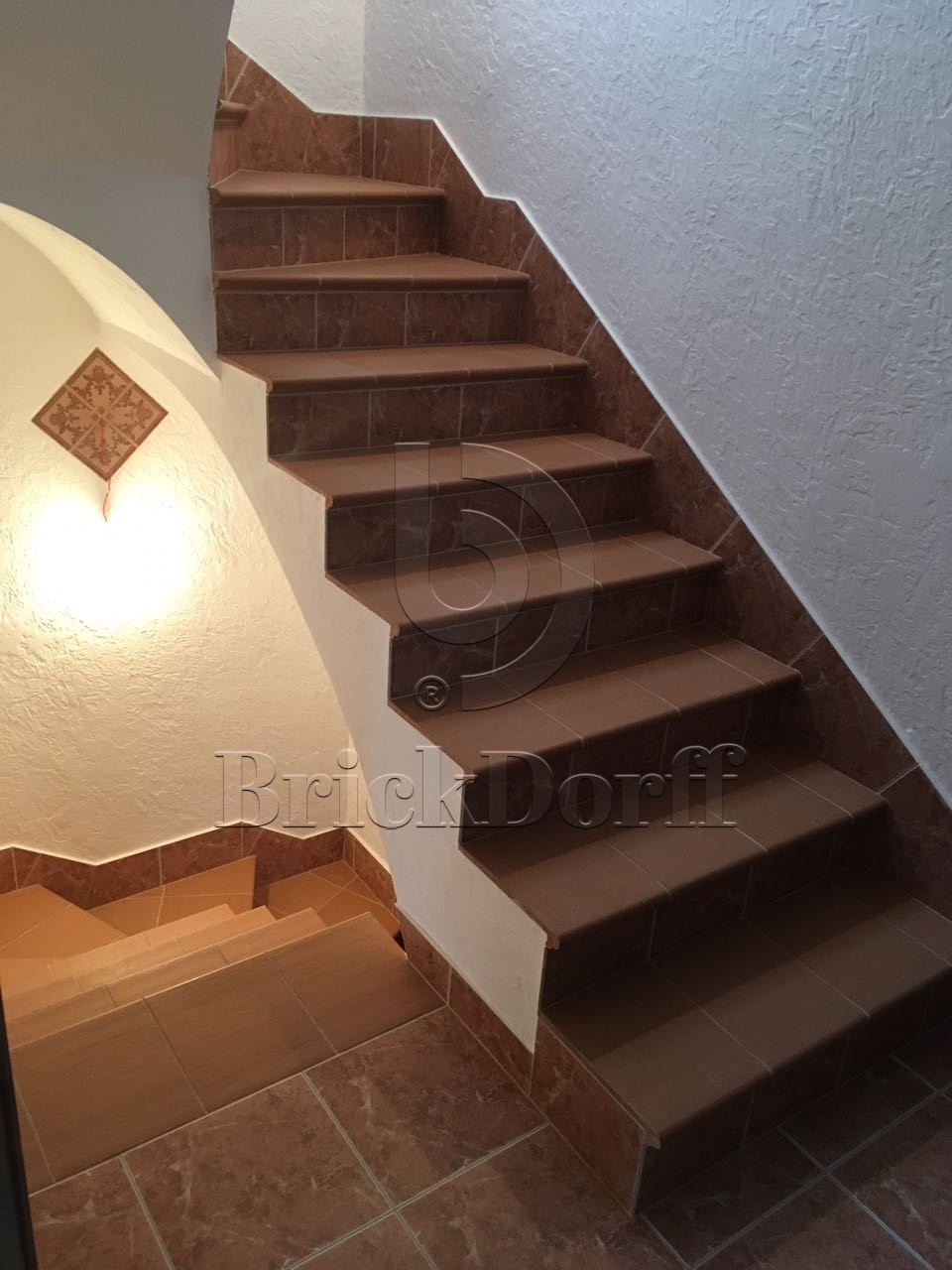 Клинкерная ступень Фронтальная противоскользящая плитка ЭкоКлинкер Natural Sand Песочный 330*250*40*14 мм