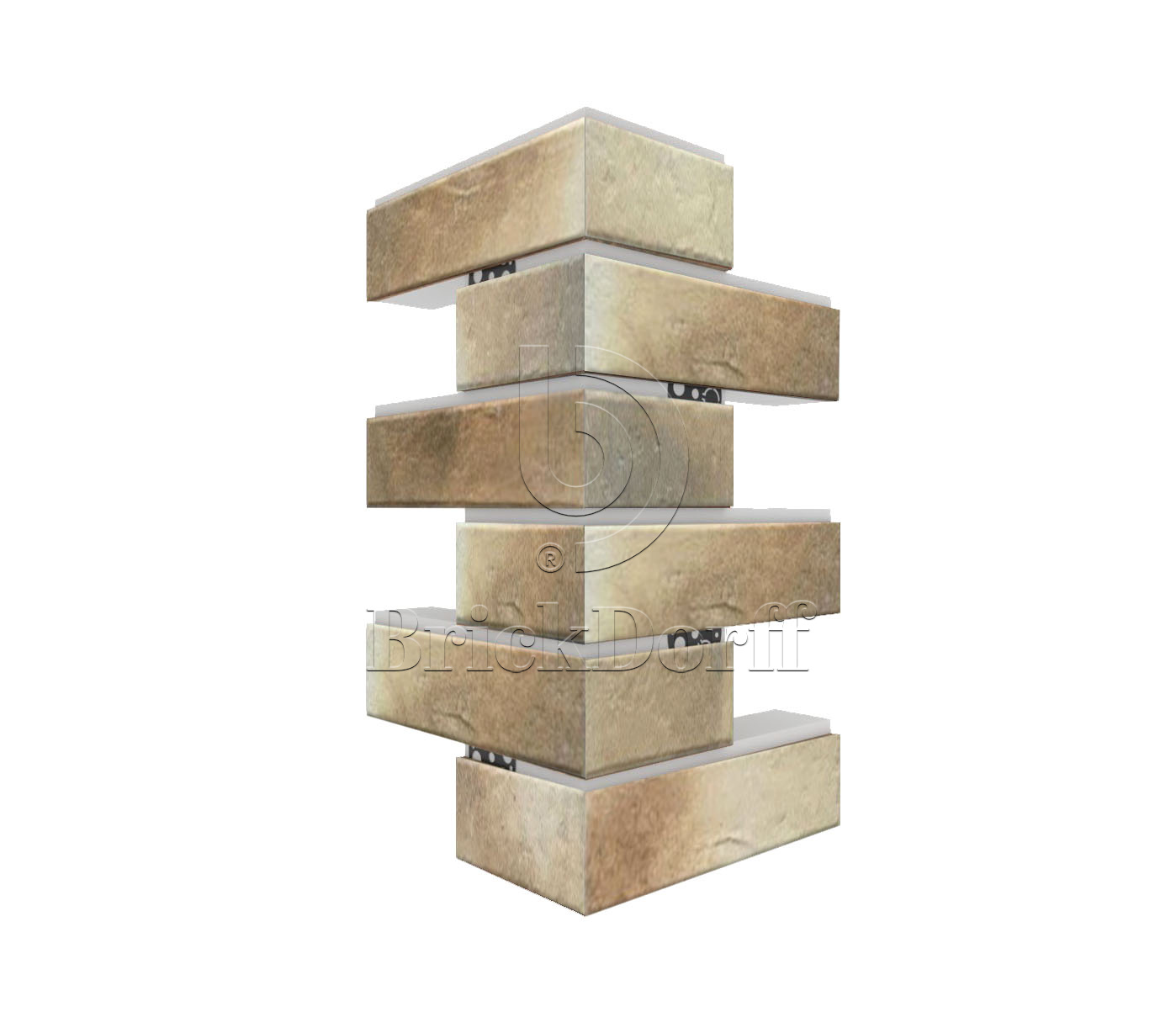 Retro Brick Masala угловая фасадная термопанель из пенополистирола ППС 100 мм, 0,17 м2 с клинкерной плиткой