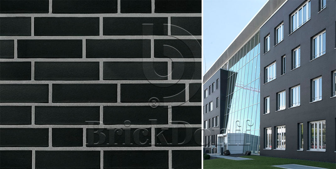 Schwarz matt 240*71*10 мм, Клинкерная фасадная плитка облицовочная под кирпич ABCklinker
