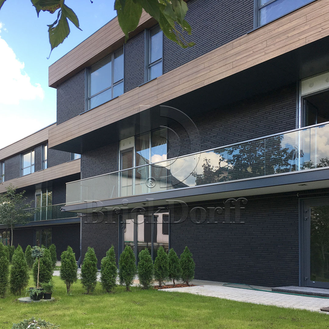 RIEGEL 50 456-schwarz-blau, 490*40*14мм Stroeher Клинкерная фасадная плитка под кирпич ригельная Langformat