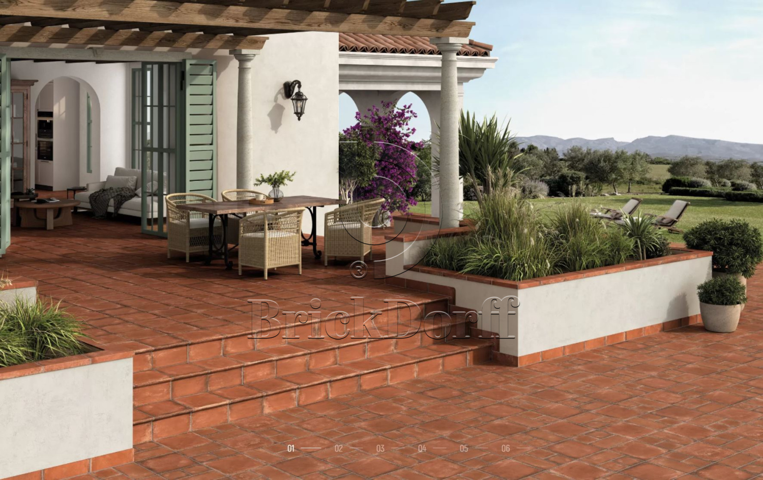 Alhamar ROJO Exagres 330*330*10 мм, напольная клинкерная плитка противоскользящая