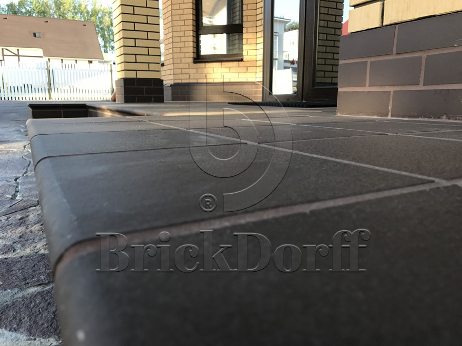 Клинкерная ступень Флорентинер противоскользящая плитка ABC Objekta Braun 345*240*14 мм