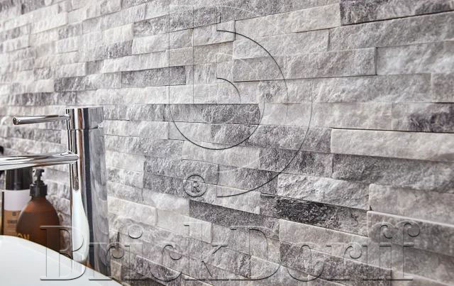 Кварцит бело-серый 1308g 600*150*10-20 мм, натуральный камень для интерьера и фасада BD