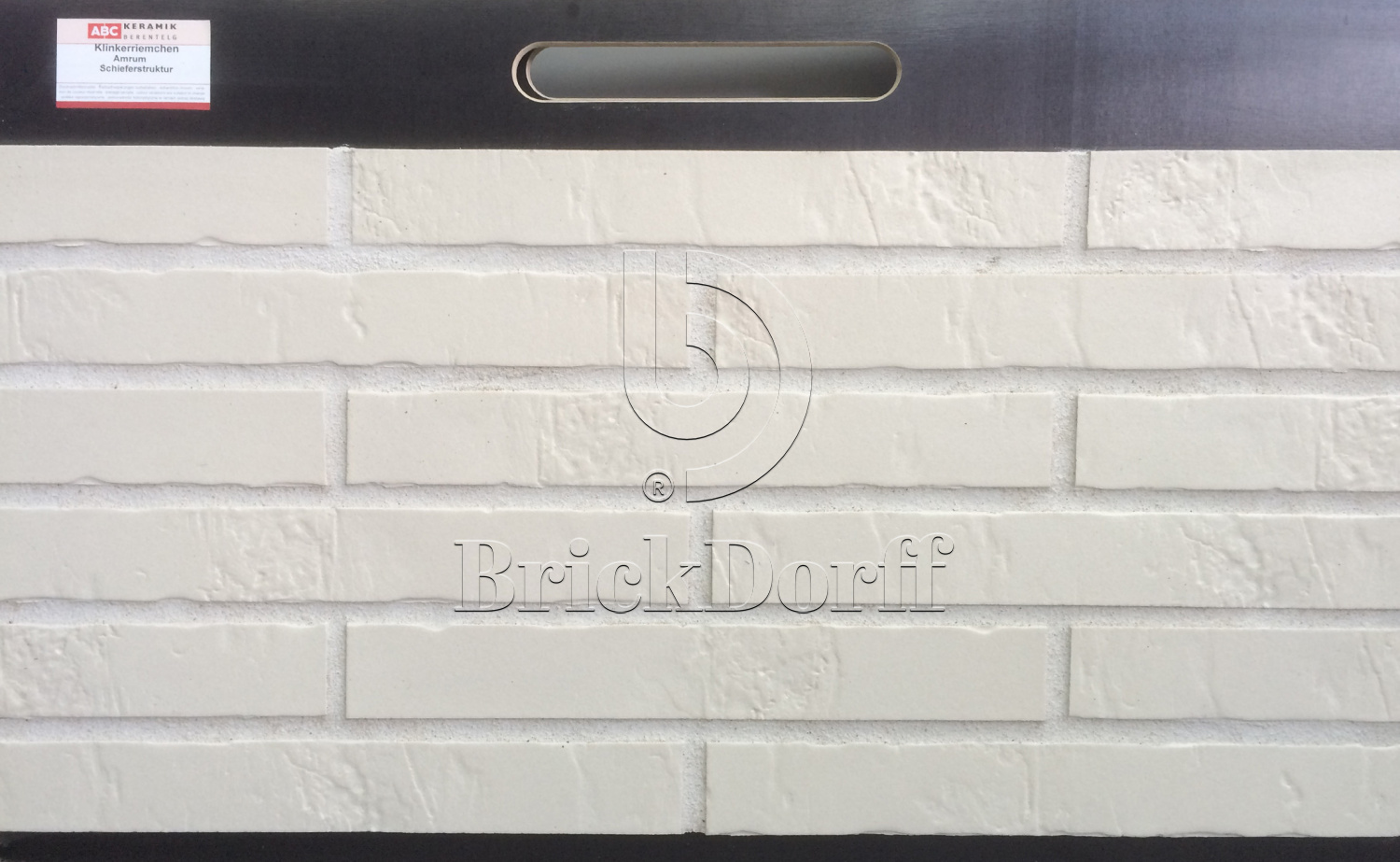 Amrum Schieferstruktur, 365*52*10 мм Langformat Белая клинкерная фасадная плитка под кирпич ригельная  ABC