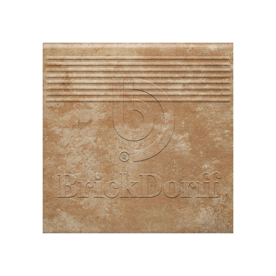 Ilario Ochra клинкерная ступень с насечками противоскользящая 300x300x11 мм