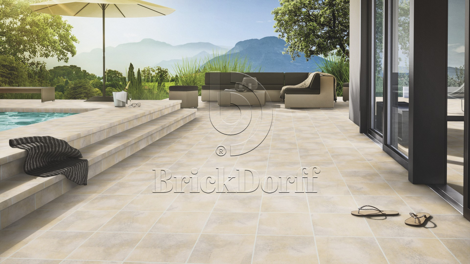 Клинкерная ступень флорентинер противоскользящая плитка Stroeher KERAPLATTE AERA T 721 roule 340*294*12 мм