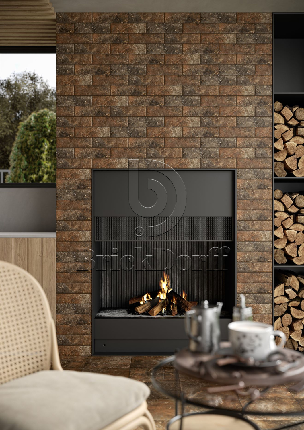 Arteon Brown 245X66х7,4 мм Клинкерная фасадная плитка под кирпич облицовочная,черная