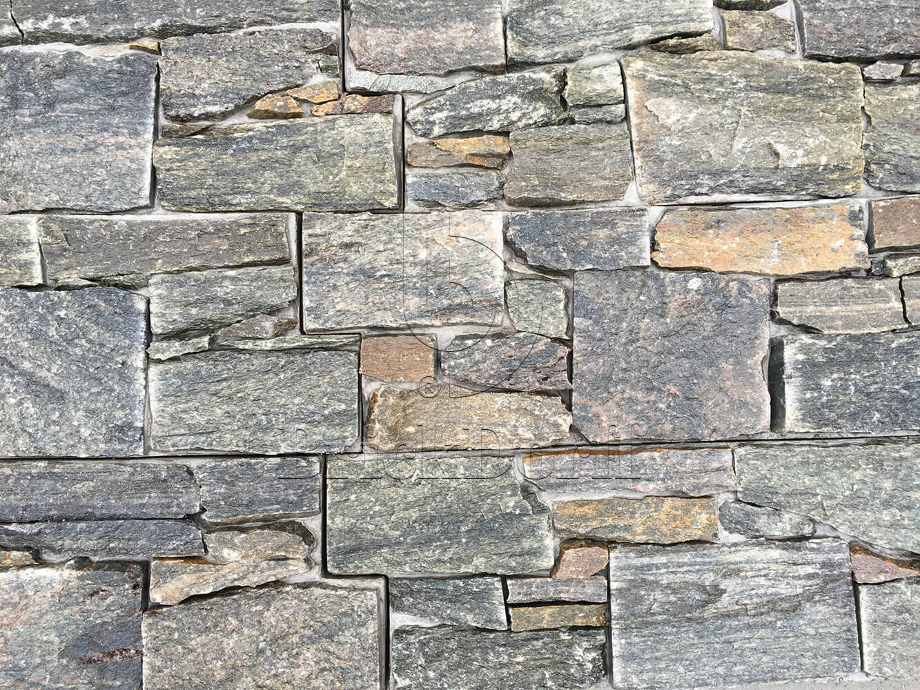 Камень грубый кварцит серо-зеленый 550*200*20\40 мм, натуральный камень для фасада и интерьера BD