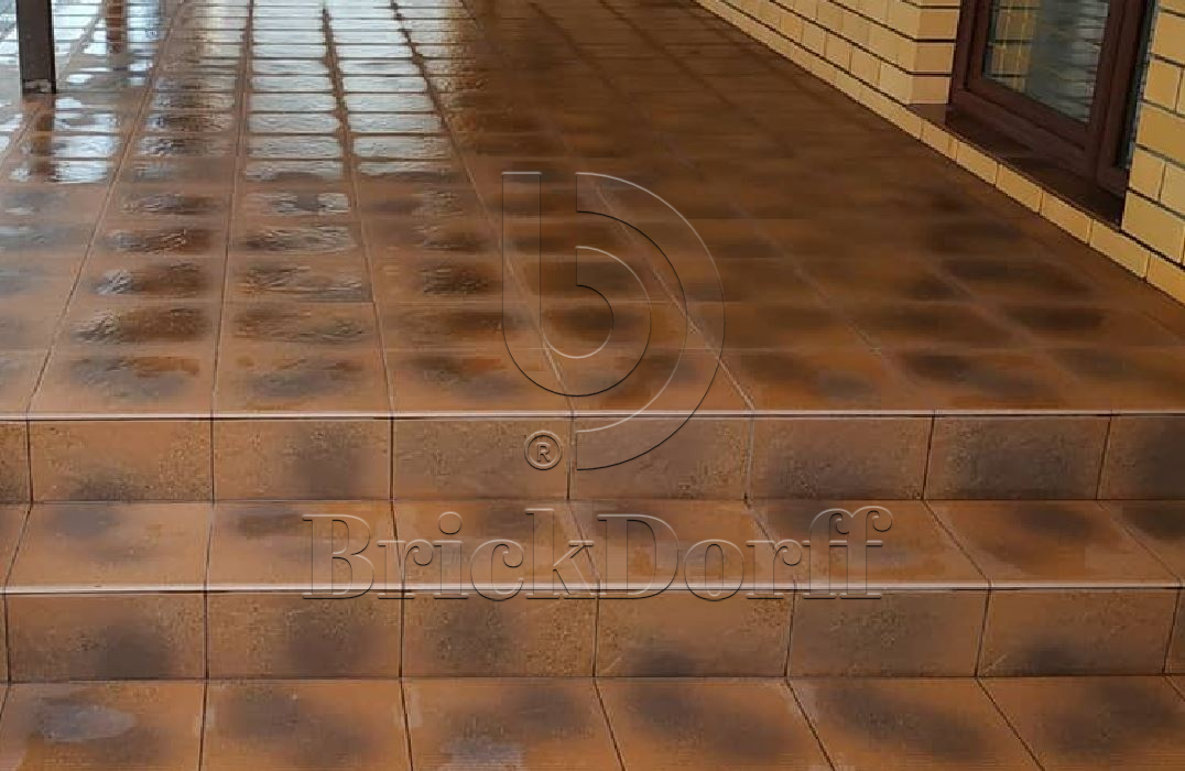 Semir Beige угловая клинкерная ступень с насечками 300x300x11 мм