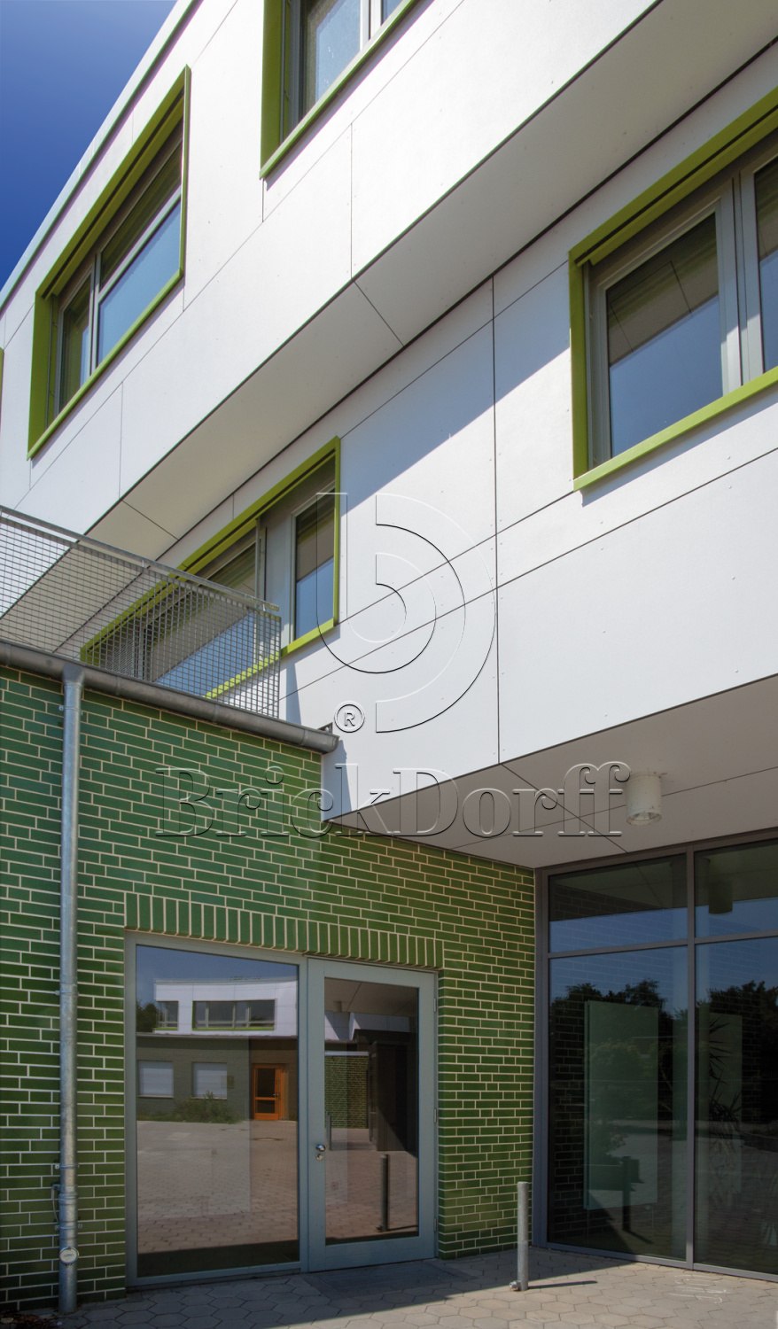 Глазурованная клинкерная фасадная плитка облицовочная под кирпич ABC Gruen 360 зеленая, 240*115*10 мм