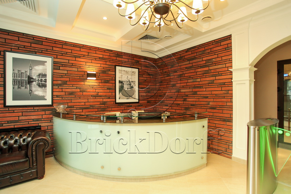 Клинкерная фасадная плитка облицовочная под кирпич Stroeher (Штроер) Zeitlos 353 eisenrost рельефная NF14, 240*71*14 мм