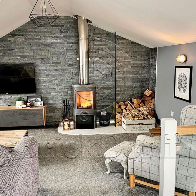 Кварцит Зеленый 1308L 600*150*10-20 мм, натуральный камень для интерьера и фасада BD