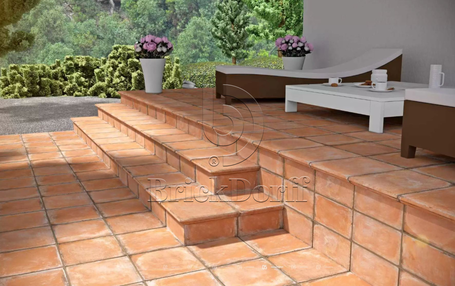 Alhamar SALMON Exagres 330*330*12 мм, клинкерная угловая ступень флорентинер с капиносом, противоскользящая