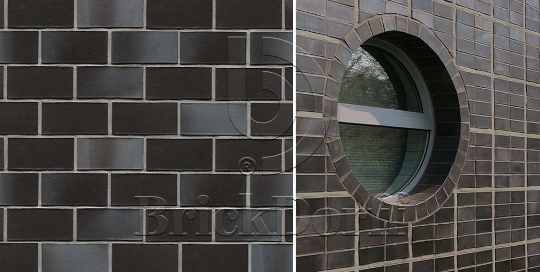 Кирпич облицовочный Клинкерный ABC 5954 Dresden schwarz-blau-bunt glat NF 240*115*71 мм