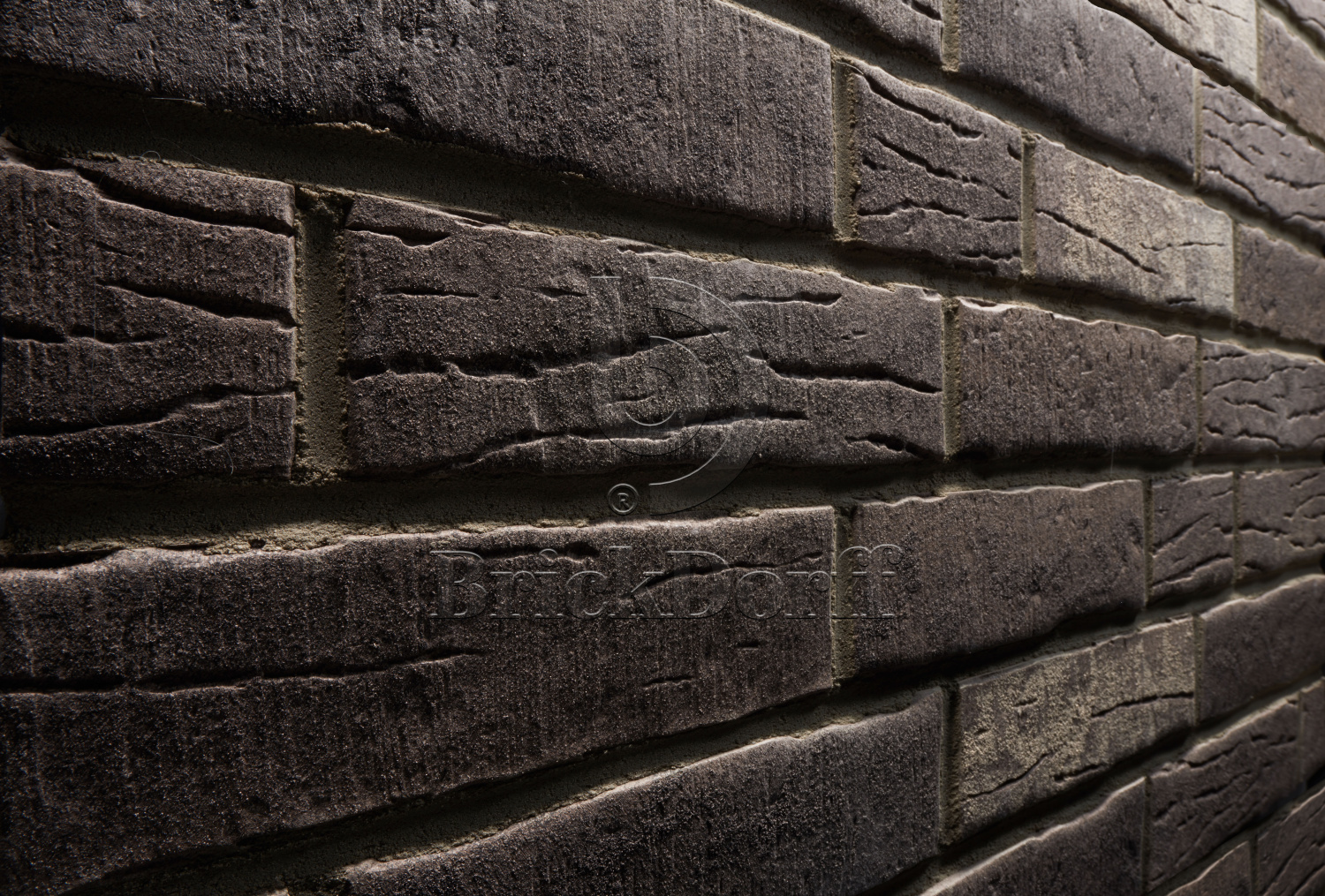 Клинкерная фасадная плитка облицовочная под кирпич Stroeher (Штроер) Steinlinge 375 platingrau рельефная NF14, 240*71*14 мм