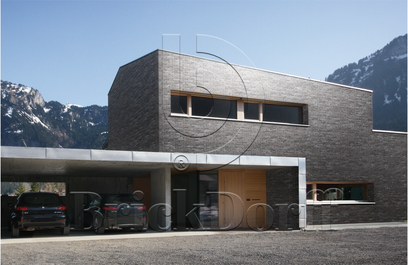 Клинкерная фасадная плитка облицовочная под кирпич Stroeher (Штроер) Glanzstueck Glanzstueck № 1 рельефная, 440*52*14 мм