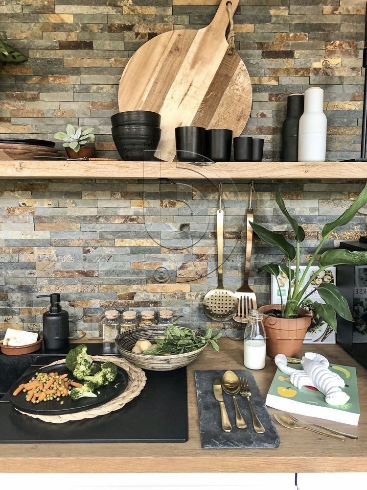 Сланец Цветной-1120 600*150*10-20 мм, натуральный камень для фасада и интерьера BD