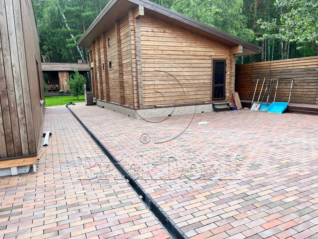 Мюнхен флэш, серая ригельная тротуарная плитка/брусчатка клинкерная 250*80*52 мм, пятый элемент