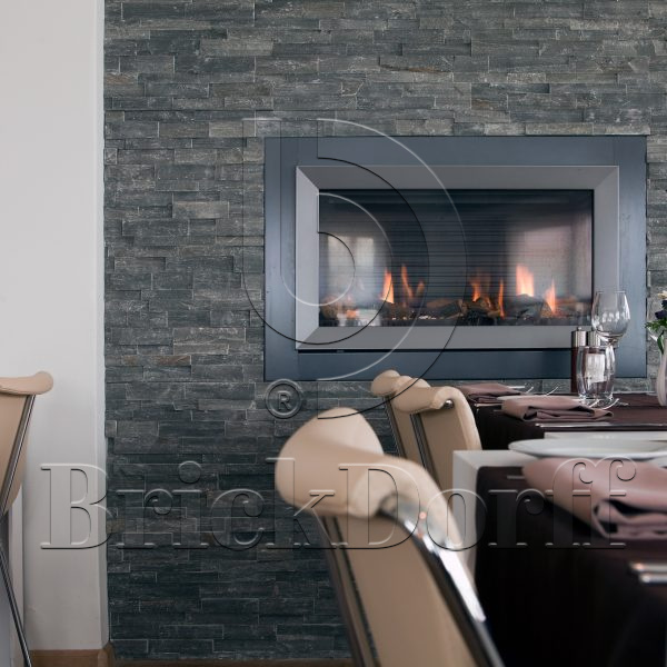 Сланец Черный 350*180*10\12 мм, натуральный камень для фасада и интерьера BD