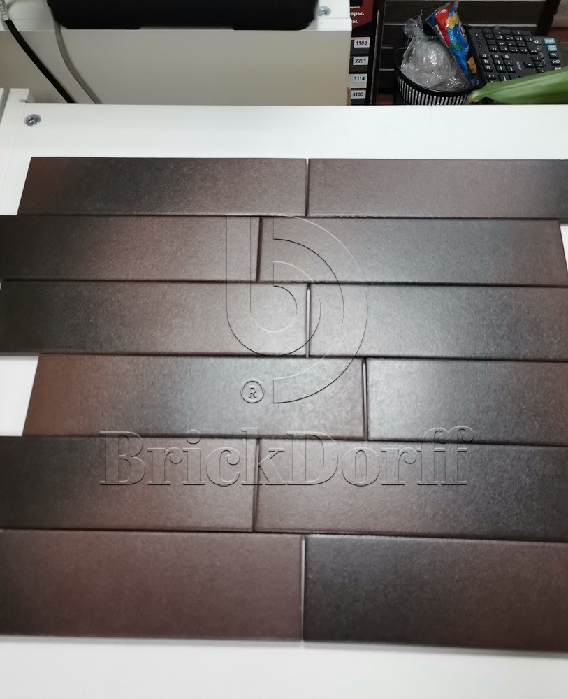 Амстердам Шейд коричнево-черная клинкерная фасадная плитка под кирпич 245*65*7 мм, керамин