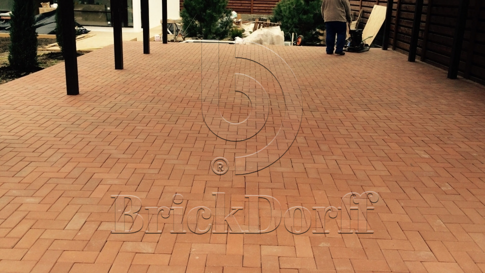 Тротуарная плитка / брусчатка Клинкерная ЛСР (RAUF Design) кремовый "Париж" 200*100*50 мм